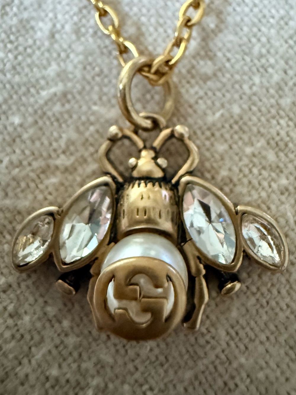 GG Antique Gold Bee Necklace